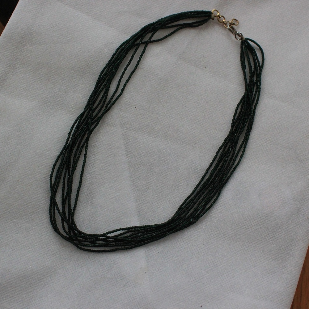 Dark Green Layered bead Necklace